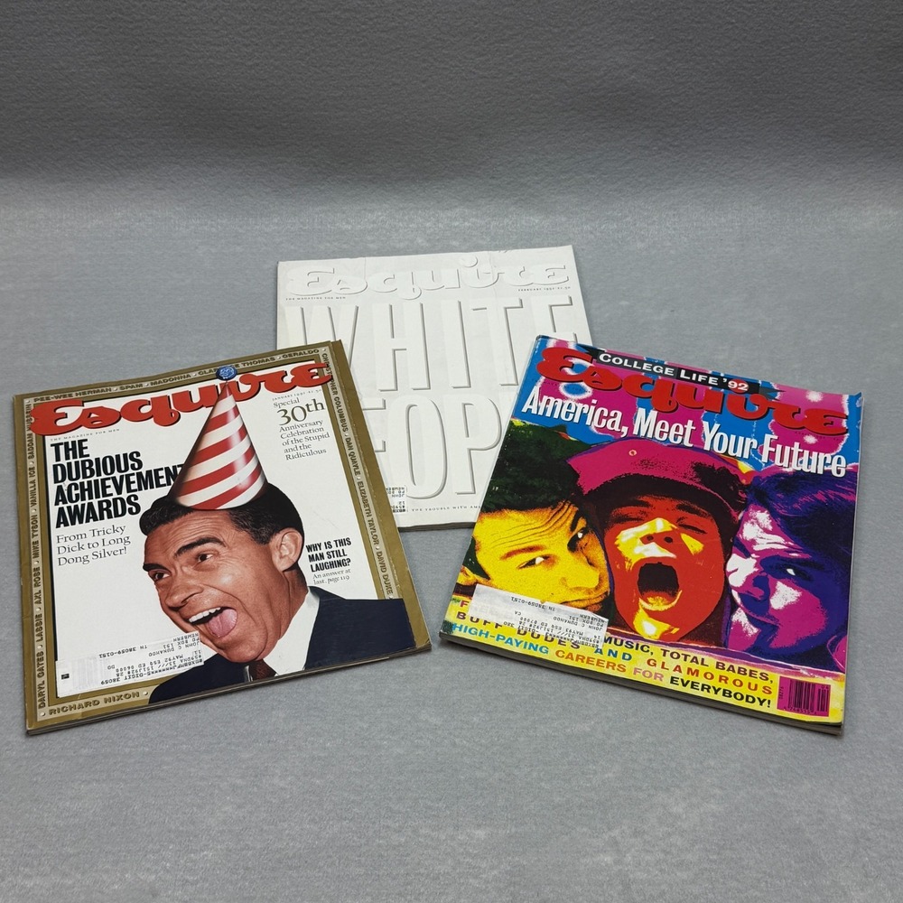 Vintage 1992 Esquire Magazine Lot of 3 Jan Feb Apr College Life White People